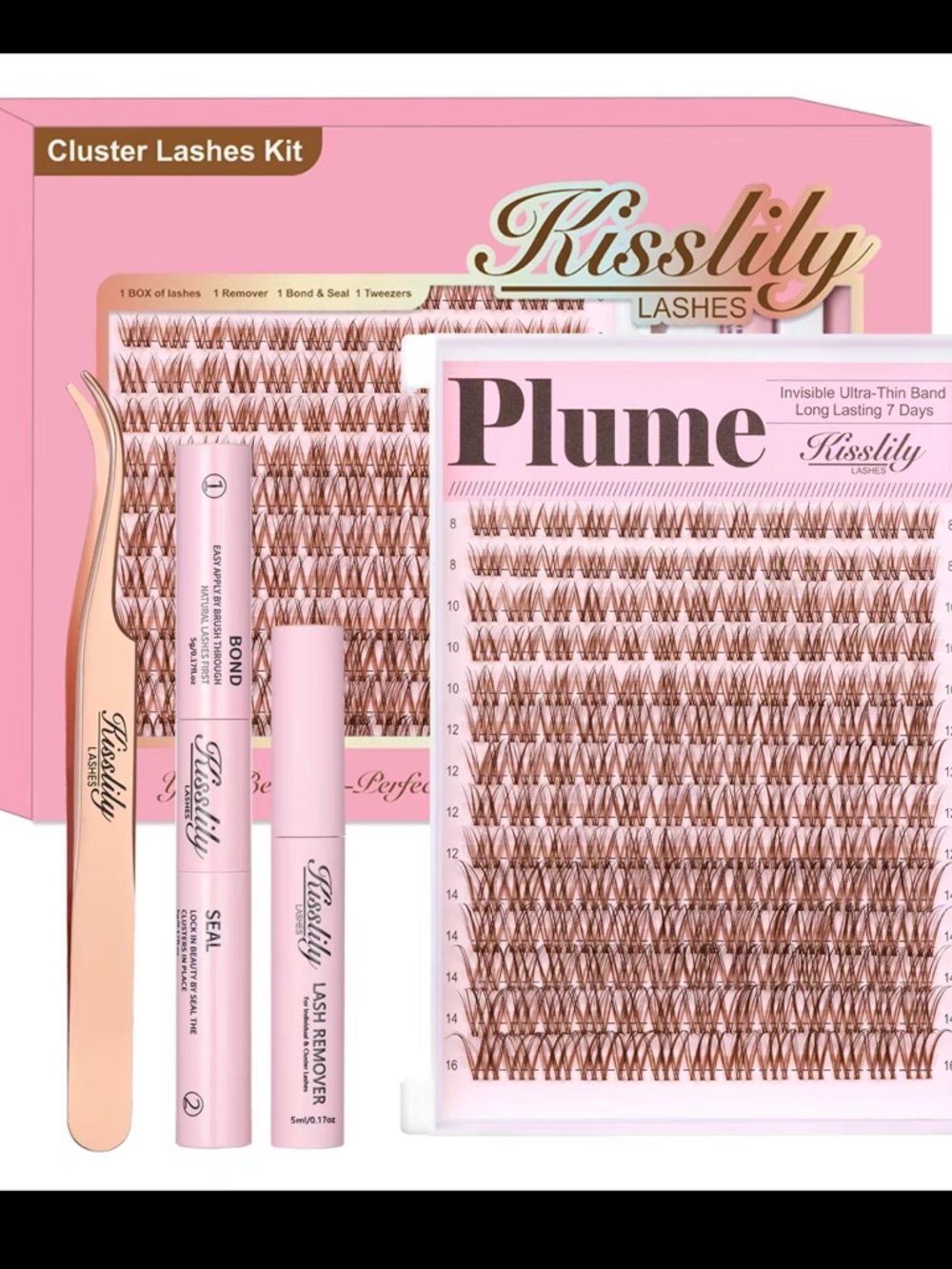 Kisslily DIY Cluster Lashes Kit – Professional Salon Look at Home
